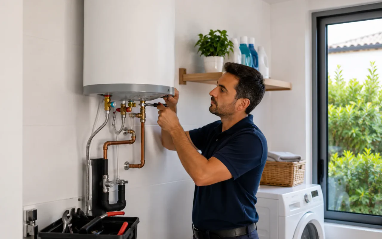 Water heater installation in a Costa del Sol home