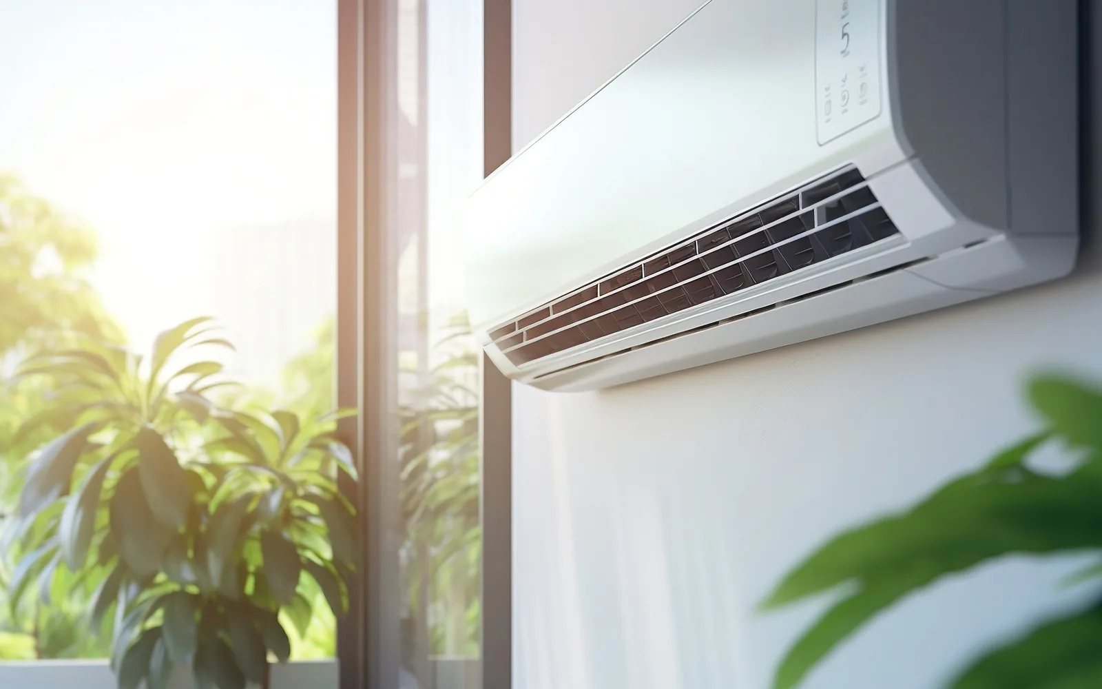 Wandairco in een lichte woonkamer aan de Costa del Sol