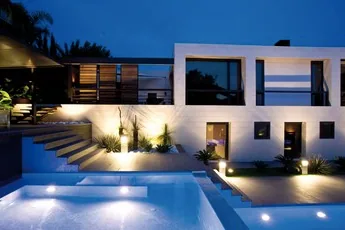 Illuminated swimming pool and terrace lighting