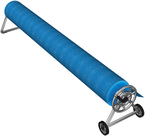 pool roller with solar blanket